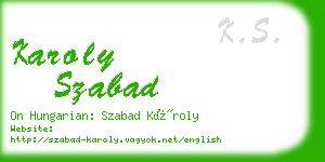 karoly szabad business card